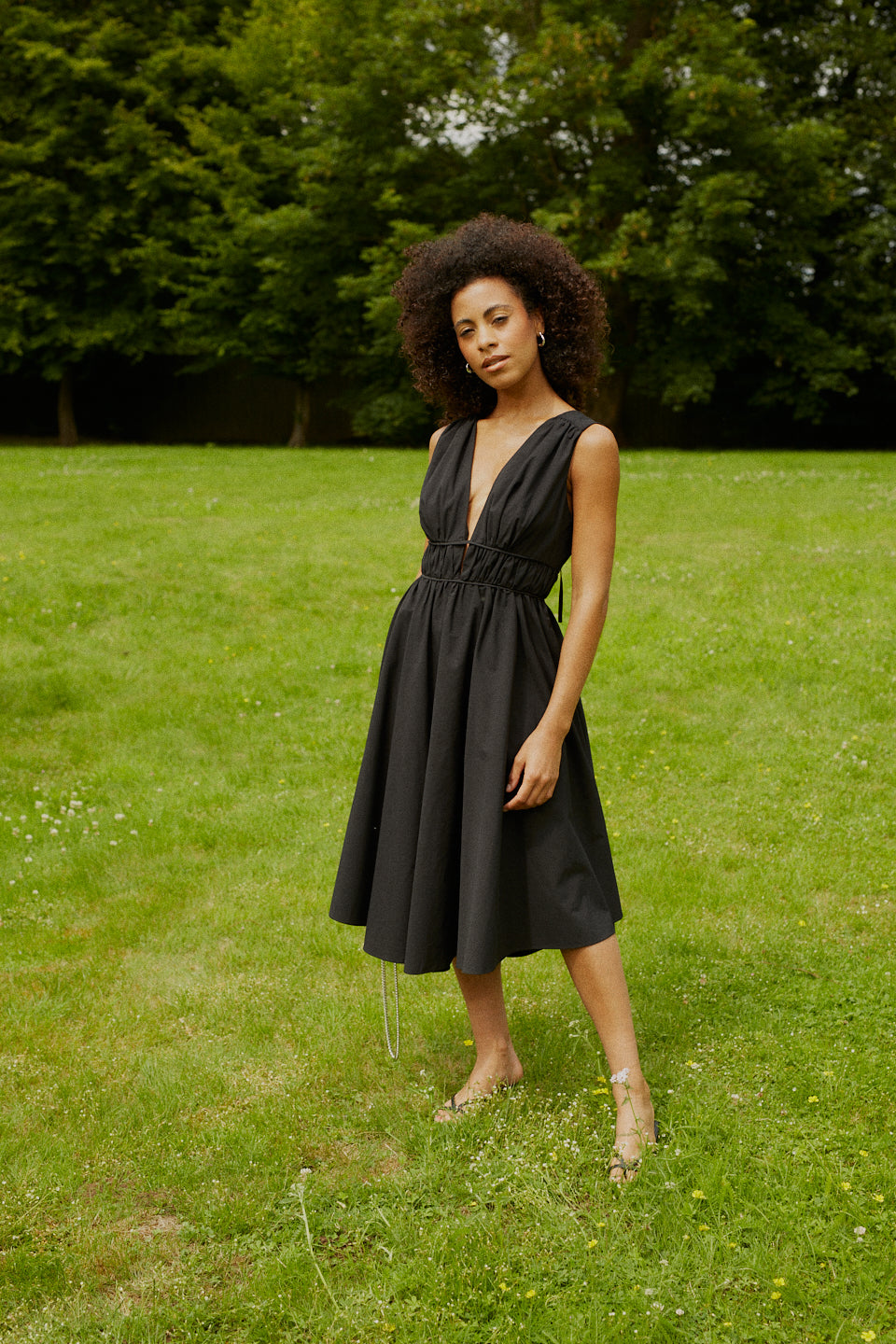 Black petite midi dress 